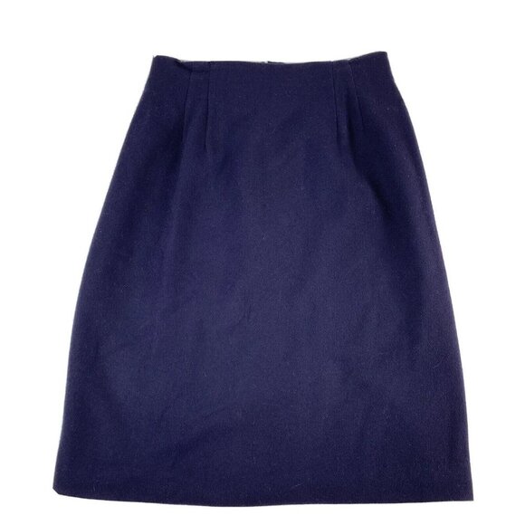 Norton McNaughton Womens Skirt SZ 12 Navy Lined Straight‎ 100% Wool Stretch Band - Picture 1 of 11
